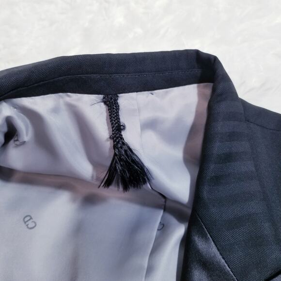Christian Dior Blazer size 41R Striped Peak Lapel Tuxedo Blazer - Picture 3 of 14